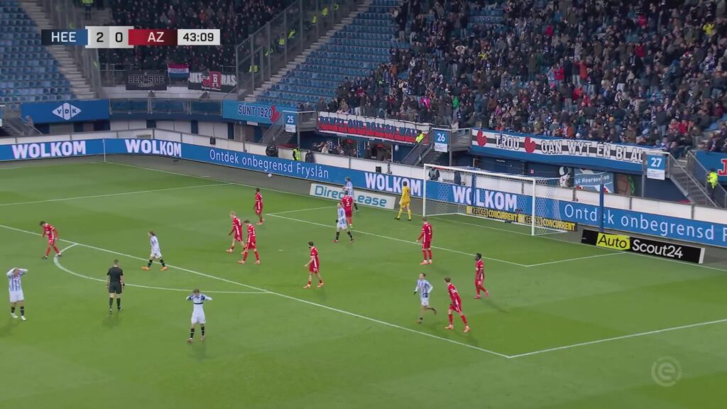 Heerenveen tijdens een eerdere thuiswedstrijd tegen AZ
